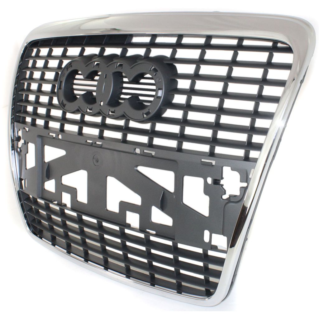 AUDI A6 SEDAN /WAGON GRILLE SLV/BLK (W/CHR Frame)(WO/S-LINE)(WO/SENSOR) OEM#4F08536511QP 2005-2008 PL#AU1200111