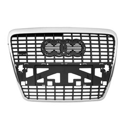 AUDI A6 SEDAN /WAGON GRILLE SLV/BLACK (W/CHROME Frame)(W/ S-LINE)(WO/SENSOR) OEM#4F0853651L1QP 2005-2008 PL#AU1200131