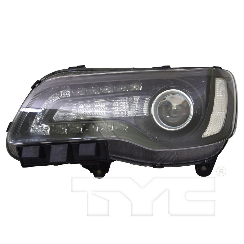 CHRYSLER 300 HEAD LAMP ASSY LEFT (Driver Side) (HALOGEN)(W/PROJECTOR)(BLACK BEZEL)**CAPA** OEM#68402949AA 2018-2023 PL#CH2502331C