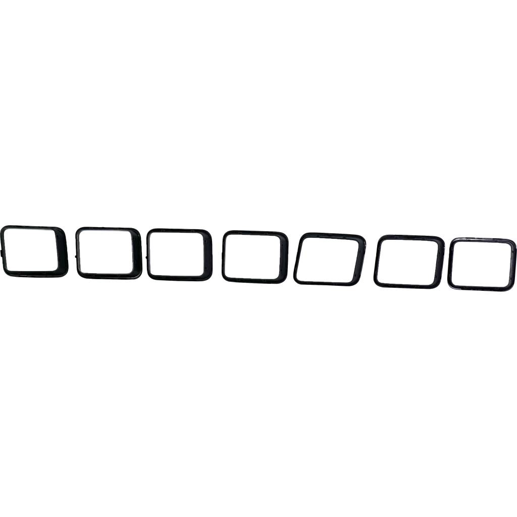 JEEPVEHICLE GRAND CHEROKEE / GRAND CHEROKEE WK GRILLE TRIM RINGS SET (7pc) PTD-BLACK (SRT/TRACKHAWK) OEM#5ZL71TZZAA 2017-2021 PL#CH1211100
