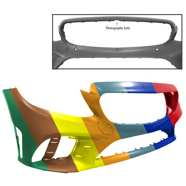 MERCEDES-BENZ C-CLASS COUPE FRONT BUMPER COVER PRIMED (C43)(WO/ACTIVE PK ASSIST)(W/SURROUND VIEW) OEM#20588026089999 2019-2023 PL#MB1000578