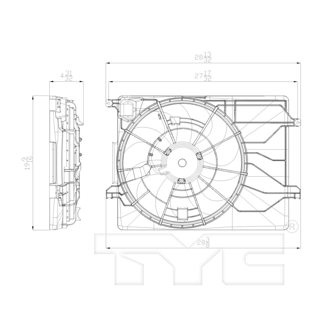 KIA SPORTAGE RADIATOR FAN ASSEMBLY 2.4L OEM#253802S550 2014-2016 PL#HY3115146