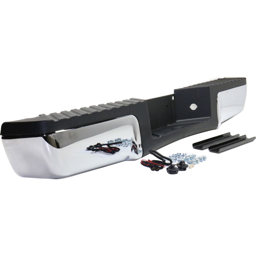 FORD TRUCKS & VANS FORD/PU (F250/350/450/550) Super Duty STEP BUMPER ASSEMBLY CHROME W/BLK PAD (W/O SENSOR)(W/BRKT) OEM#9C3Z17906B-PFM 2008-2010 PL#FO1103148
