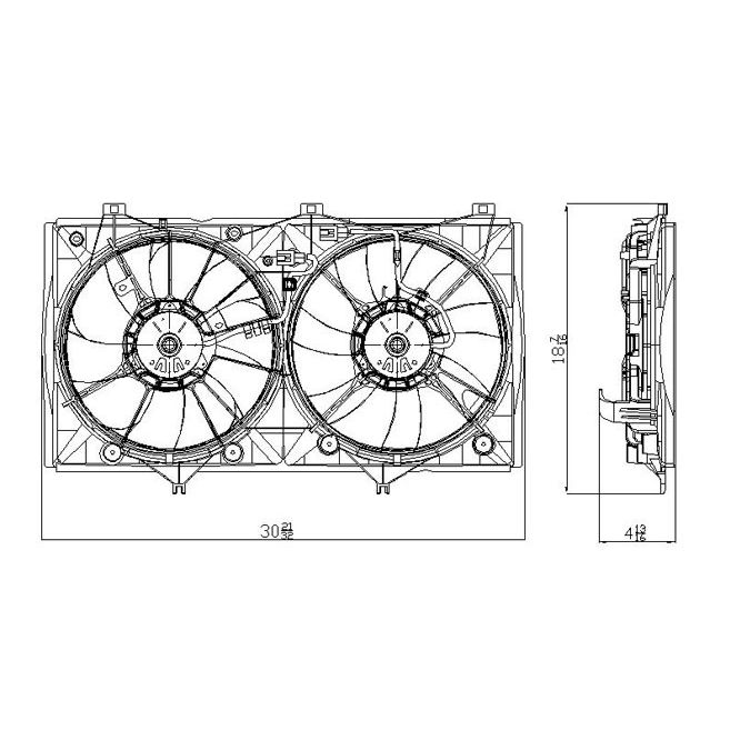 TOYOTA CAMRY HYBRID RADIATOR & A/C FAN ASSEMBLY (DUAL FAN) OEM#1636328270-PFM 2007-2011 PL#TO3115152