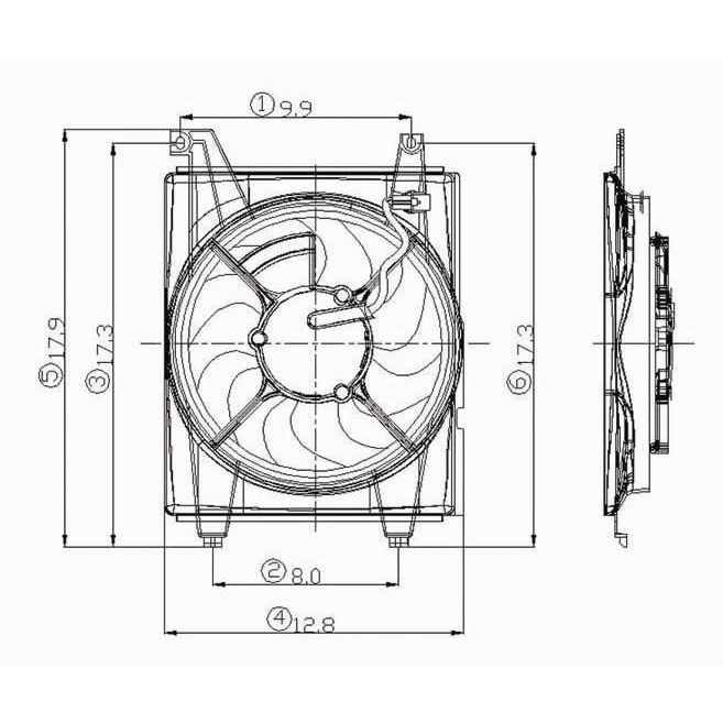 HYUNDAI TIBURON A/C FAN ASSEMBLY OEM#977302C000 2003-2008 PL#HY3113105