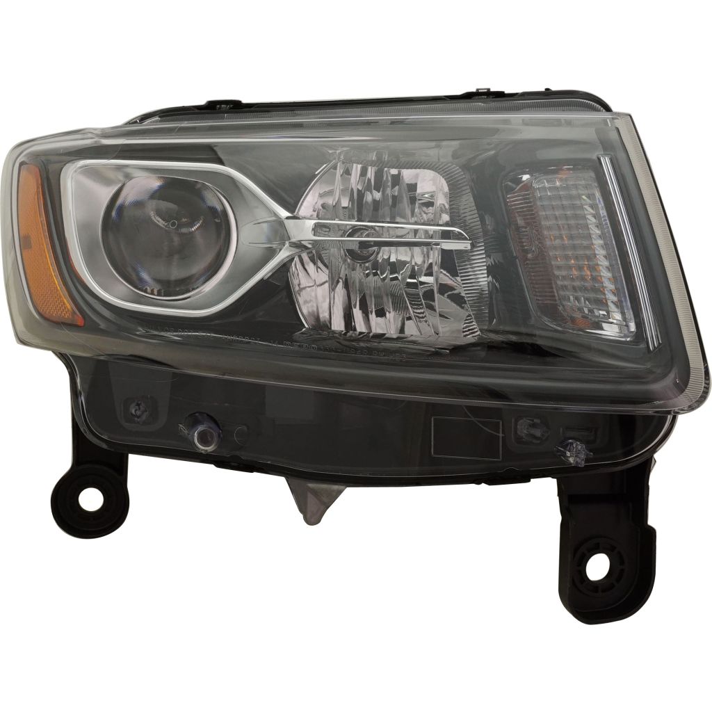 JEEP GRAND CHEROKEE HEAD LAMP ASSEMBLY RIGHT (Passenger Side) (HALOGEN)(BLK)**CAPA** OEM#68236108AE 2014-2016 PL#CH2503308C