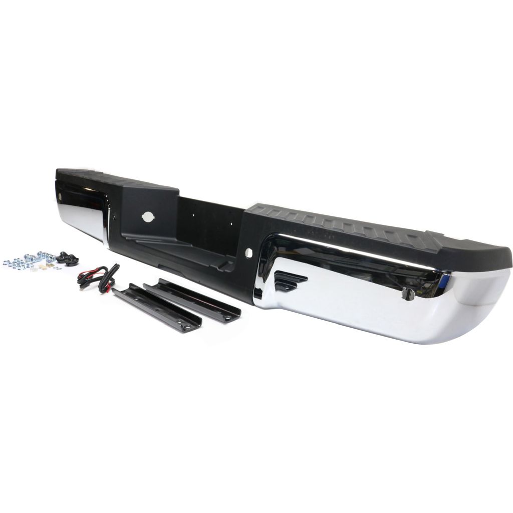 FORD TRUCKS & VANS FORD/PU F250/350/450 (SUPER DUTY) REAR STEP BUMPER ASSY CHROME W/BLACK PAD (W/SENSOR) OEM#9C3Z17906D-PFM 2013-2016 PL#FO1103177