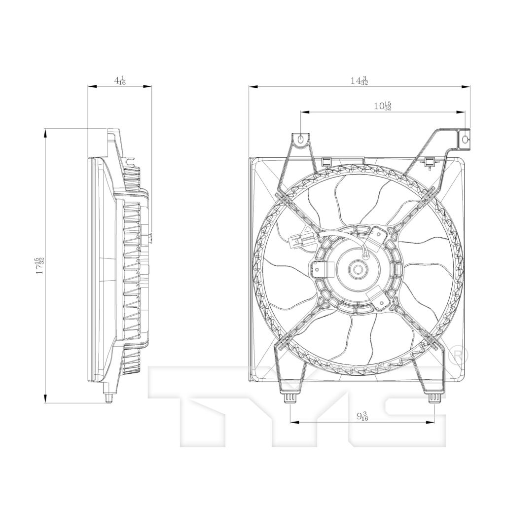 HYUNDAI ACCENT HATCHBACK RADIATOR FAN ASSEMBLY OEM#253801E100 2007-2011 PL#HY3115122