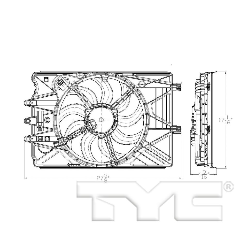 FIAT 500L 4DOORS (FIAT) RADIATOR & A/C FAN ASSEMBLY OEM#68202033AA 2014-2017 PL#FI3115101
