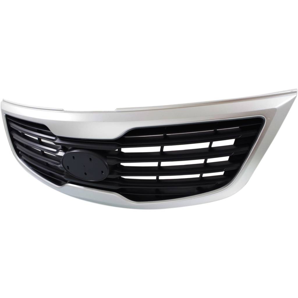 KIA SPORTAGE GRILLE SILVER FRAME/BLACK INNER (2.4L) OEM#863503W010 2011-2012 PL#KI1200148