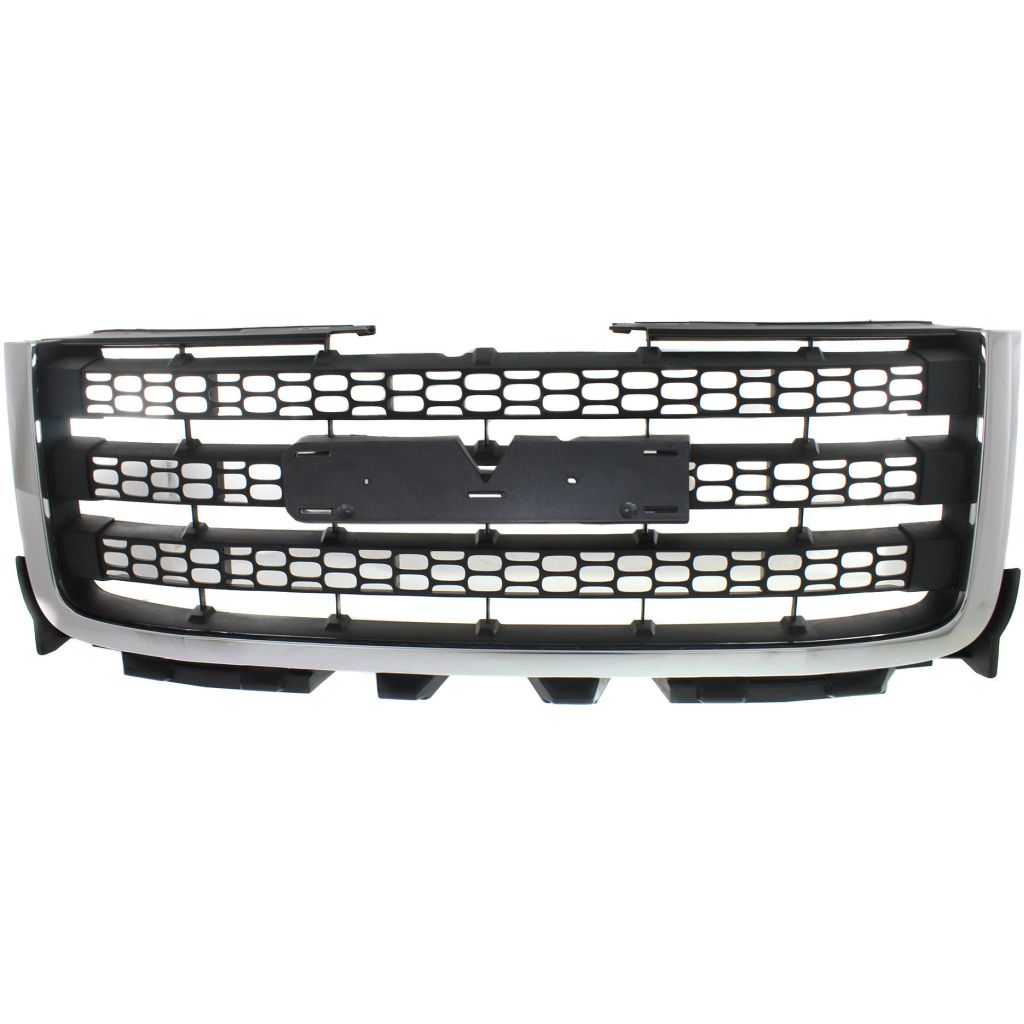 GM TRUCKS & VANS SIERRA/PU 2500/3500 (GMC) GRILLE CHROME/DARK-GRAY OEM#20966059 2011-2014 PL#GM1200633