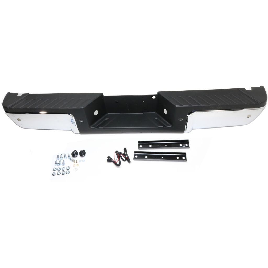 FORD TRUCKS & VANS FORD/PU F250/350/450 (SUPER DUTY) REAR STEP BUMPER ASSY CHROME W/BLACK PAD (W/SENSOR) OEM#9C3Z17906D-PFM 2013-2016 PL#FO1103177