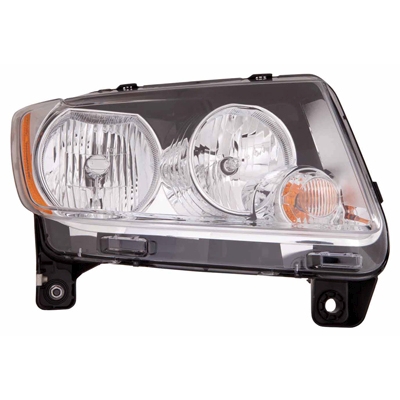 JEEP COMPASS HEAD LAMP ASSEMBLY RIGHT (Passenger Side)(WO/PROJECTOR)(CHR BEZEL) OEM#68088868AD 2011-2013 PL#CH2519139