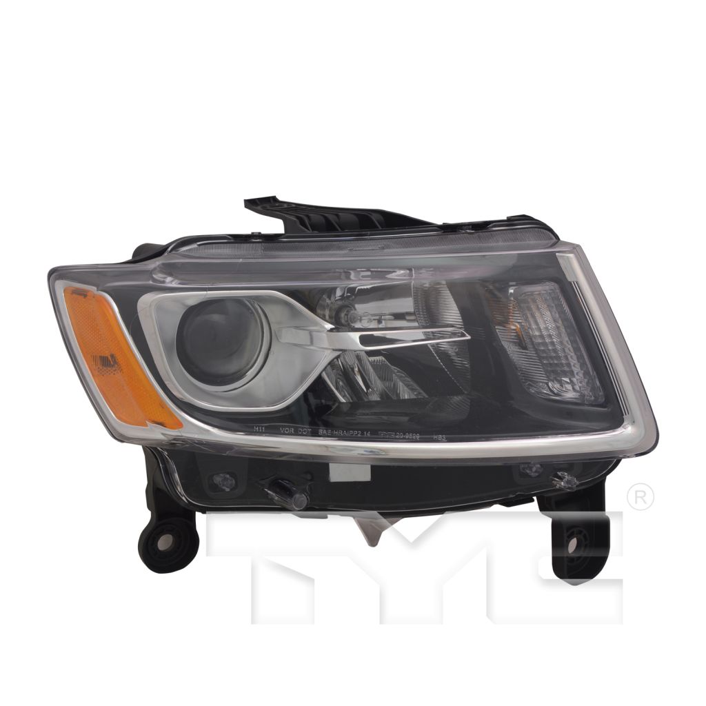 JEEPVEHICLE GRAND CHEROKEE / GRAND CHEROKEE WK HEAD LAMP ASSY RIGHT (Passenger Side) (HALOGEN)(CHROME)(EXC 75th ED) OEM#68110996AF 2014-2016 PL#CH2503247