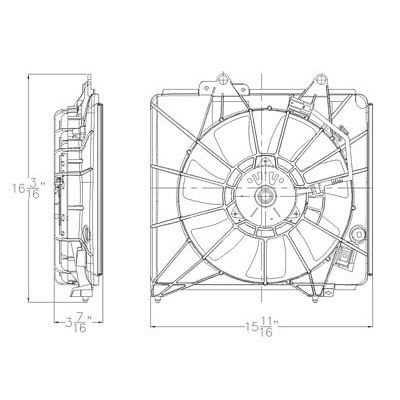 HONDA FIT EV A/C FAN ASSEMBLY OEM#38616RB0003-PFM 2013-2014 PL#HO3020100
