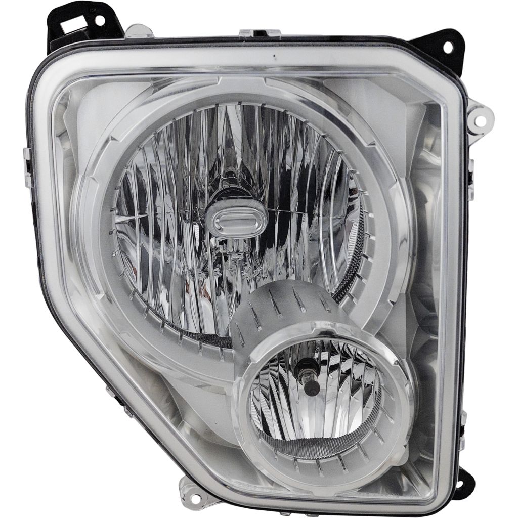 JEEPVEHICLE LIBERTY HEAD LAMP ASSY RIGHT (Passenger Side) (W/ FOG LAMP)(CHROME BEZEL)(OVAL BULB SHIELD) OEM#55157338AE 2008-2009 PL#CH2503196