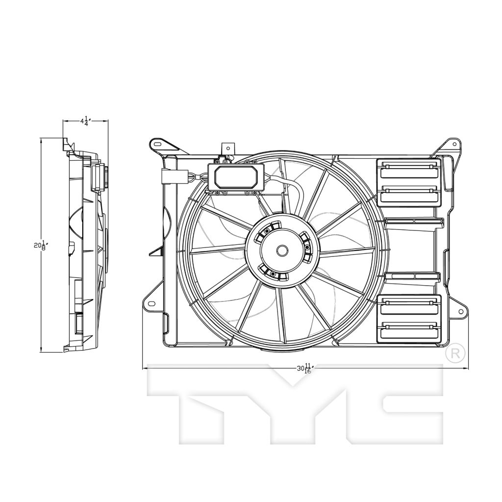 FORD TRUCKS & VANS EDGE RADIATOR & A/C FAN ASSEMBLY 2.0L TURBO W/MODULE OEM#CT4Z8C607A 2011-2014 PL#FO3115191