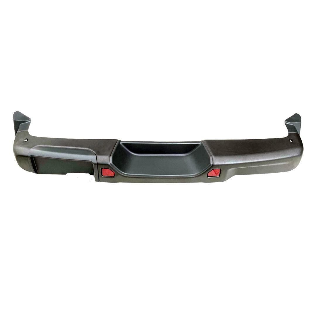 JEEPVEHICLE WRANGLER (JL) REAR BUMPER ASSY BLACK (WO/SENSOR)(MOAB)(RUBICON W/STEEL BMP) OEM#68295561AB-PFM 2018-2025 PL#CH1103206