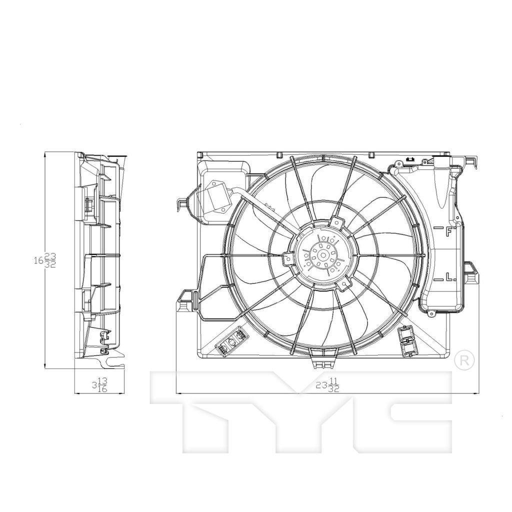 HYUNDAI VELOSTER RADIATOR & A/C FAN ASSEMBLY (WO/TURBO) OEM#253801R050 2012-2017 PL#HY3115136