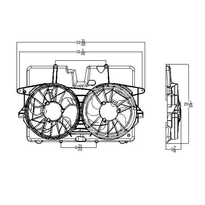 MERCURY MARINER RADIATOR & A/C FAN ASSEMBLY (3.0L)(DUAL FAN) OEM#5L8Z8C607HB 2005-2007 PL#FO3115173