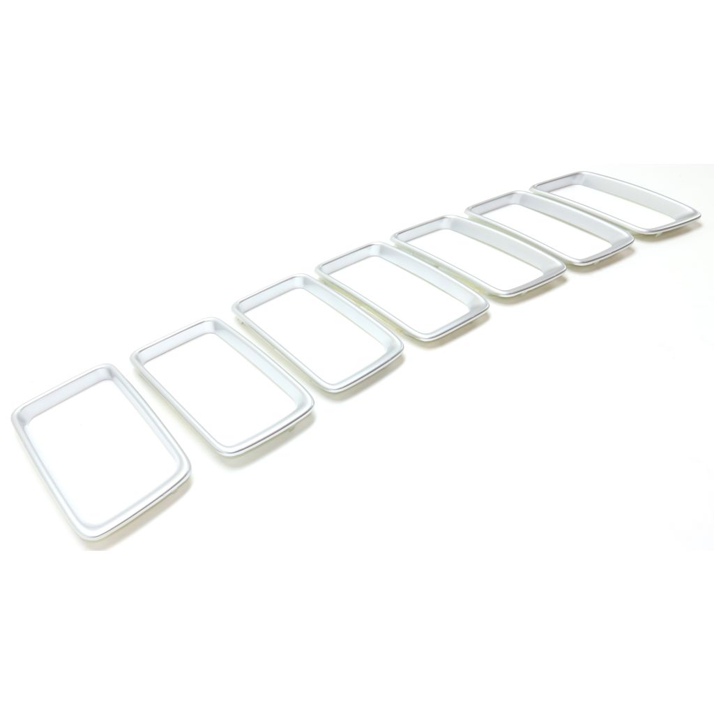 JEEP GRAND CHEROKEE GRILLE TRIM RINGS SET (7pc) SILVER (EXC 75th ED) OEM#68241344AA 2014-2016 PL#CH1210117
