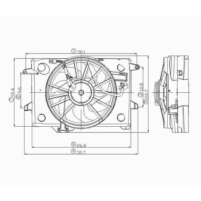 MERCURY GRAND MARQUIS RADIATOR & A/C FAN ASSEMBLY (FROM 4-8-00)(SINGLE FAN) OEM#1W1Z8C607AA 2000-2002 PL#FO3115121