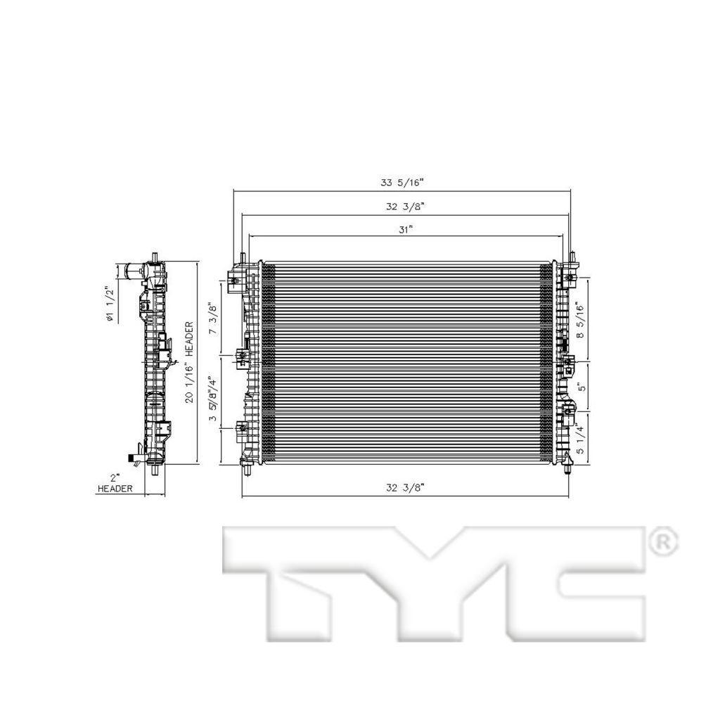 FORD TRUCKS & VANS EXPLORER RADIATIOR 2.3L (W/TURBO) OEM#FB5Z8005C 2016-2019 PL#FO3010343