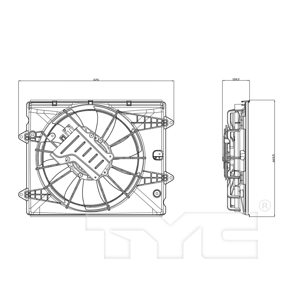 HONDA CIVIC HATCHBACK (EXC TYPE R) RADIATOR & A/C FAN ASSEMBLY OEM#190155BAA01-PFM 2017-2019 PL#HO3115174