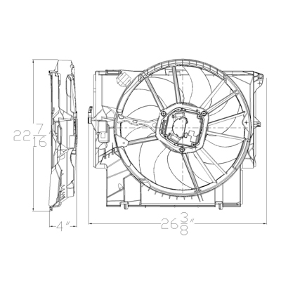 BMW BMW X1 RADIATOR FAN ASSY 2.0/3.0L OEM#17425A3F109 2013-2015 PL#BM3115116