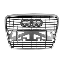 AUDI A6 SEDAN /WAGON GRILLE SLV/BLK (W/CHR Frame)(WO/S-LINE)(WO/SENSOR) OEM#4F08536511QP 2005-2008 PL#AU1200111