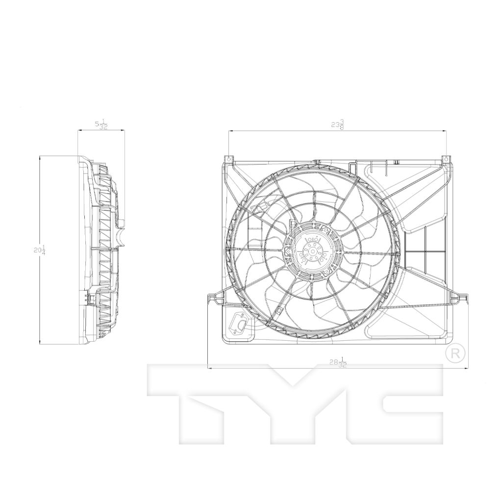KIA OPTIMA (New Style)(W/1PC HEAD/LAMP) RADIATOR & A/C FAN ASSEMBLY (2.4L)(SINGLE FAN) OEM#253802G000 2006-2010 PL#KI3115123