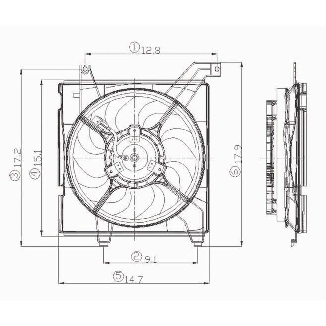 HYUNDAI TIBURON RADIATOR FAN ASSY (2.7L) OEM#253502D001-PFM 2003-2008 PL#HY3115105