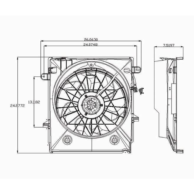 BUICK TERRAZA RADIATOR & A/C FAN ASSY (3.5L)(W/REAR A/C)(DUAL FAN) OEM#15875026-PFM 2005-2006 PL#GM3115194