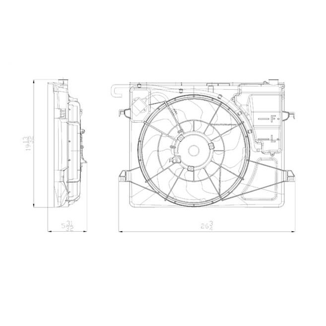 KIA FORTE5 HATCHBACK RADIATOR & A/C FAN ASSEMBLY (DUAL FAN)(A/T) OEM#253801M050 2011-2013 PL#KI3115131