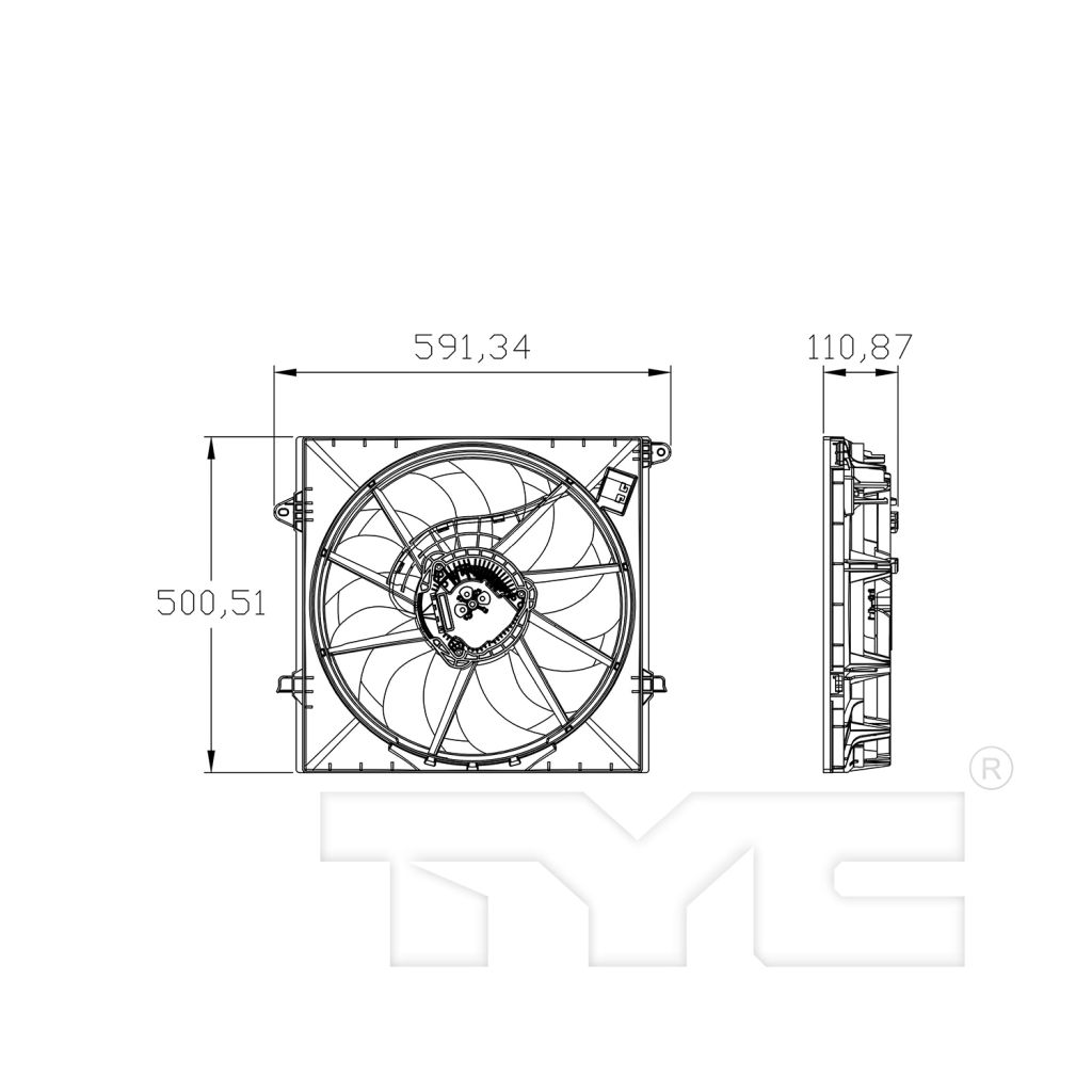 HYUNDAI SANTA FE RADIATOR & AC FAN ASSY (2.0L TURBO) OEM#25380S1000 2019-2020 PL#HY3115163