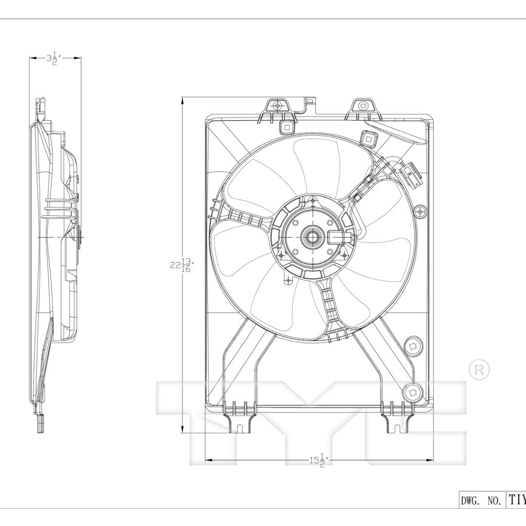 ACURA MDX A/C FAN ASSEMBLY RIGHT (Passenger Side) (STEEL SHROUD) OEM#38616RYEA01-PFM 2007-2009 PL#AC3115118