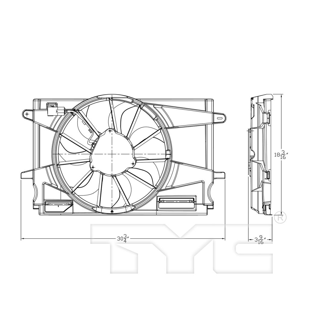 CHEVROLET CRUZE SEDAN RADIATOR & A/C FAN ASSEMBLY (1.4L TURBO)(A/T) OEM#39012568 2016 PL#GM3115290