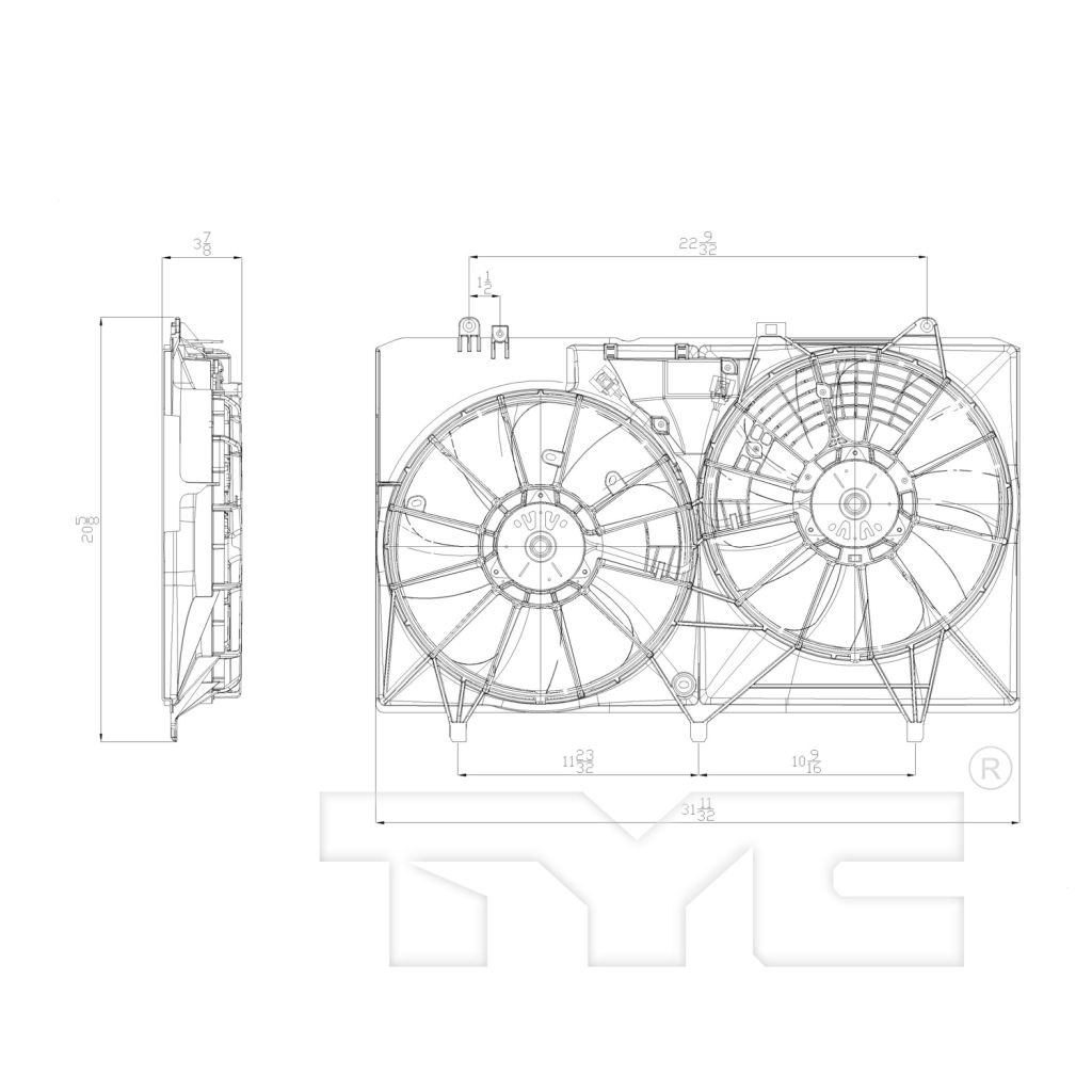 LEXUS RX 450h RADIATOR & A/C FAN ASSEMBLY (DUAL FAN) OEM#1636331260-PFM 2010-2013 PL#LX3115120