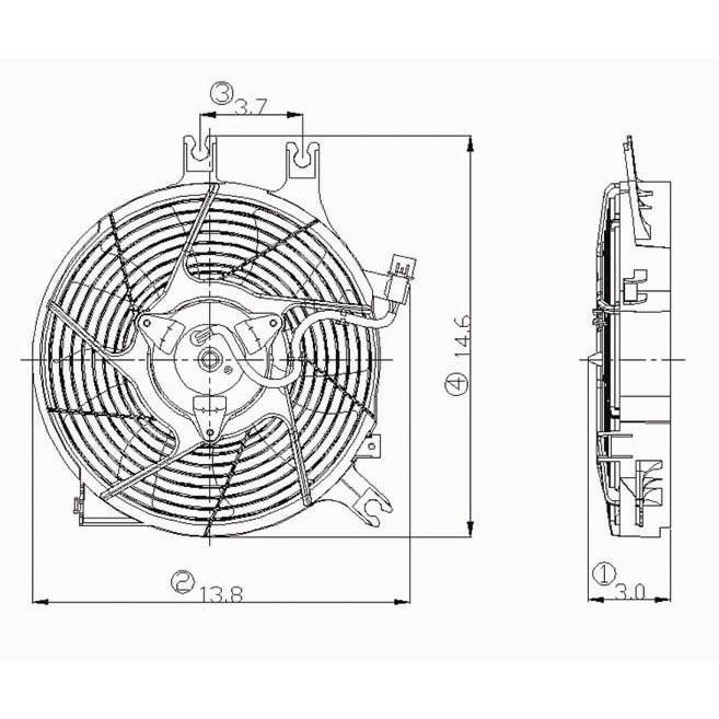 MITSUBISHI MONTERO SPORT A/C FAN ASSY OEM#MR513487 2000-2004 PL#MI3113118