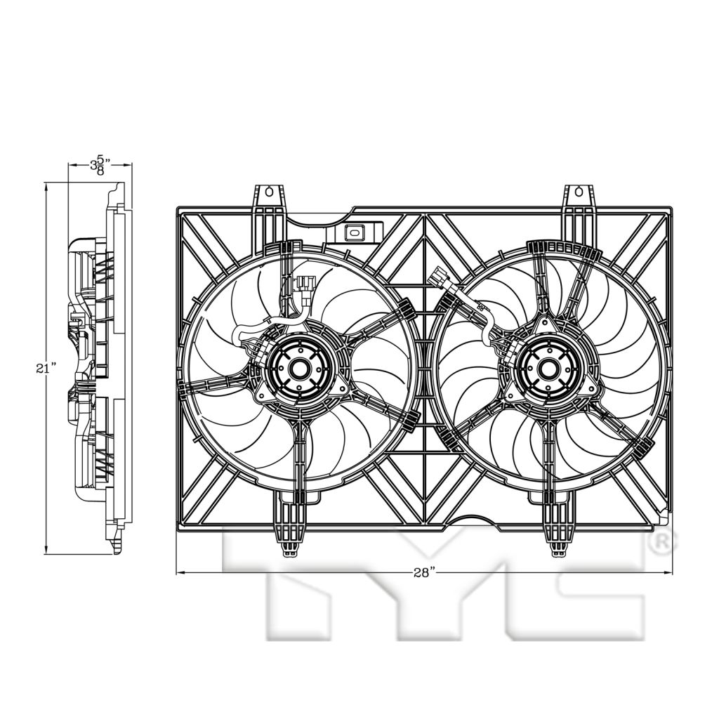 GM TRUCKS & VANS CITY EXPRESS RADIATOR & A/C FAN ASSEMBLY (DUAL FAN) OEM#19316315 2015-2018 PL#GM3115269