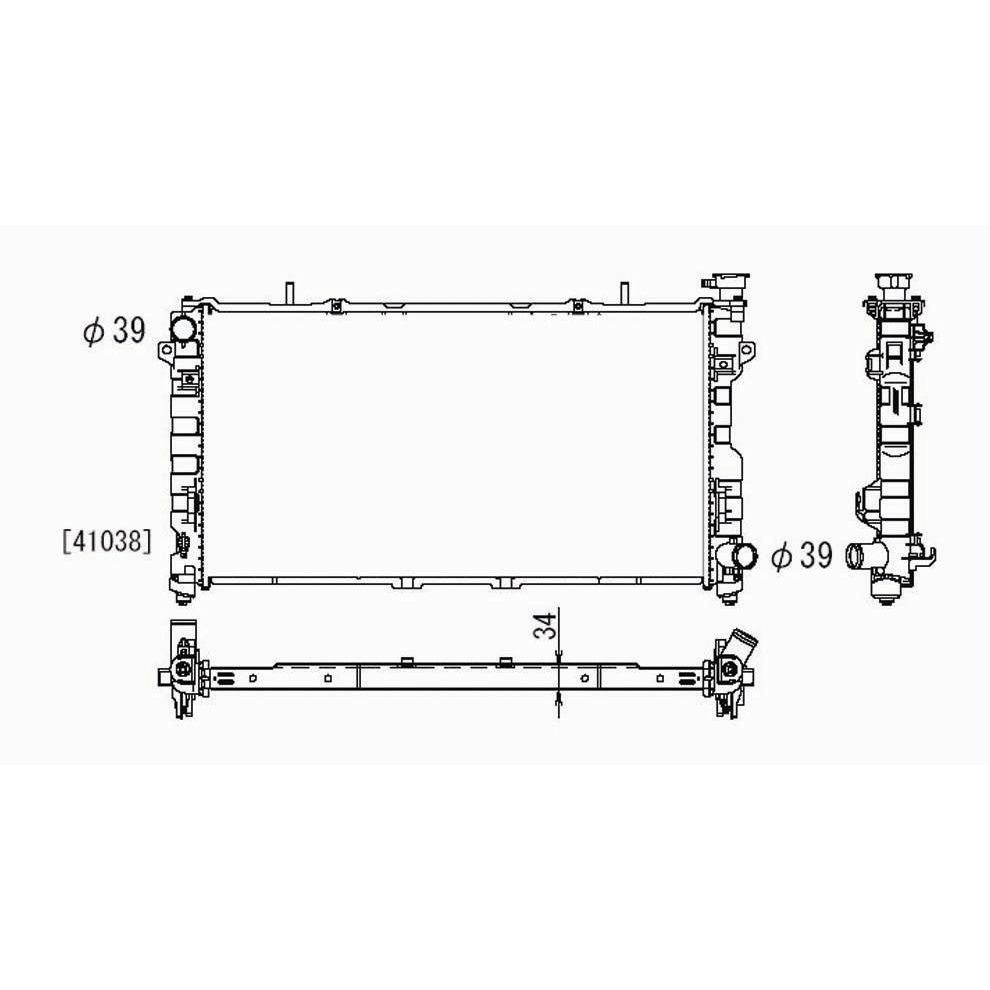 CHRYSLER TOWN & COUNTRY RADIATOR 2.4/L4 A/T 1R OEM#4677694AA 2005-2007 PL#CH3010335
