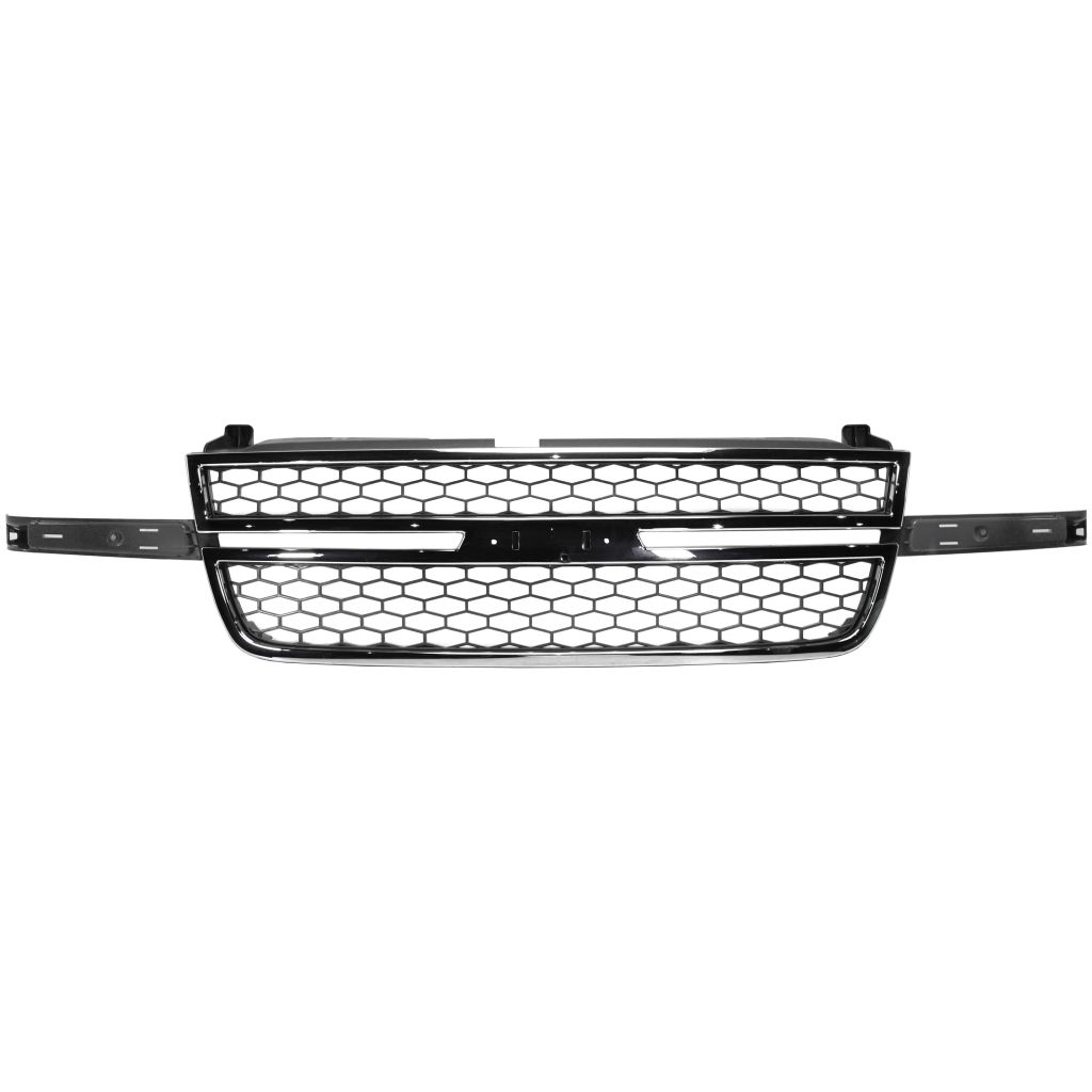 GM TRUCKS & VANS SILVERADO/PU (CHEVY) (07 OLD STYLE) GRILLE CHROME FRAME/GRAY INNER(EXC 1500) OEM#12335956 2005-2007 PL#GM1200546