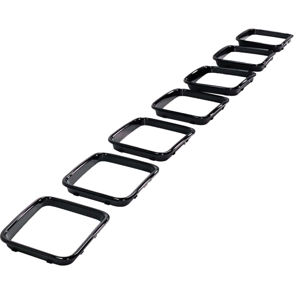 JEEPVEHICLE GRAND CHEROKEE / GRAND CHEROKEE WK GRILLE TRIM RINGS SET (7pc) PTD-BLACK (SRT/TRACKHAWK) OEM#5ZL71TZZAA 2017-2021 PL#CH1211100