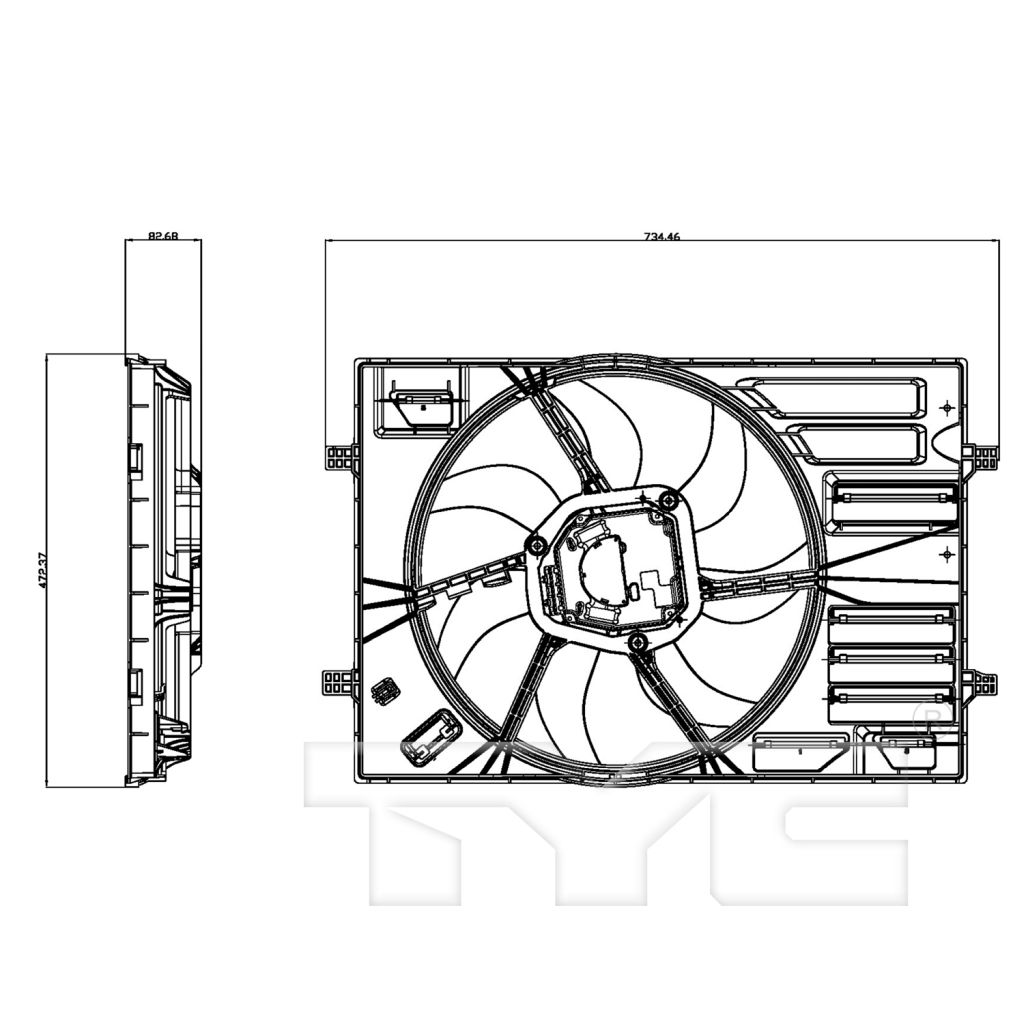 VOLKSWAGEN GOLF electric (e-GOLF) RADIATOR & A/C FAN ASSEMBLY (SINGLE FAN) OEM#5Q0121203CE 2015-2020 PL#AU3115116