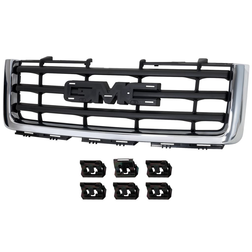 GM TRUCKS & VANS SIERRA/PU 1500 HYBRID (GMC) GRILLE ASSEMBLY CHR/BLK(CHR FRAME/ 3 BLACK BAR) OEM#22761792 2009-2012 PL#GM1200573