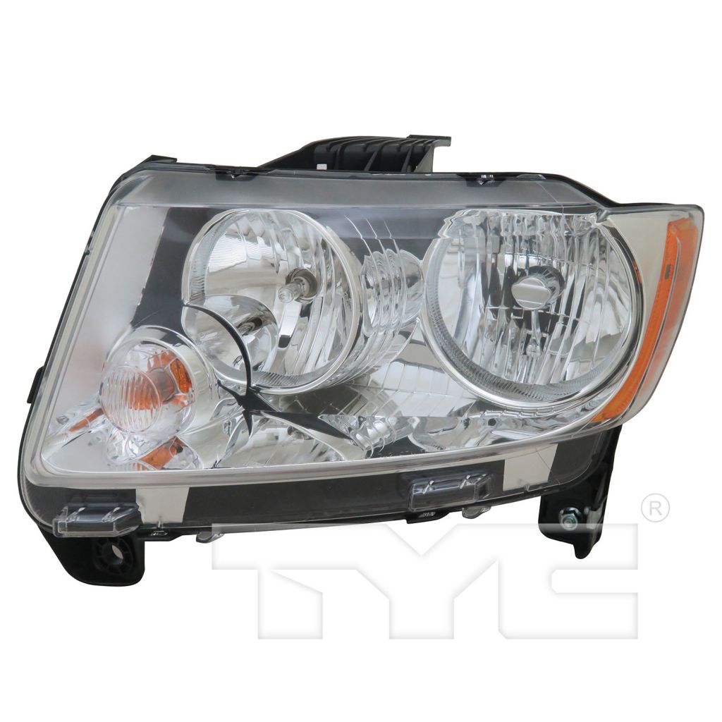JEEP COMPASS HEAD LAMP ASSEMBLY LEFT (Driver Side)(WO/PROJECTOR)(CHR BEZEL)**CAPA** OEM#68088869AD 2011-2013 PL#CH2518139C