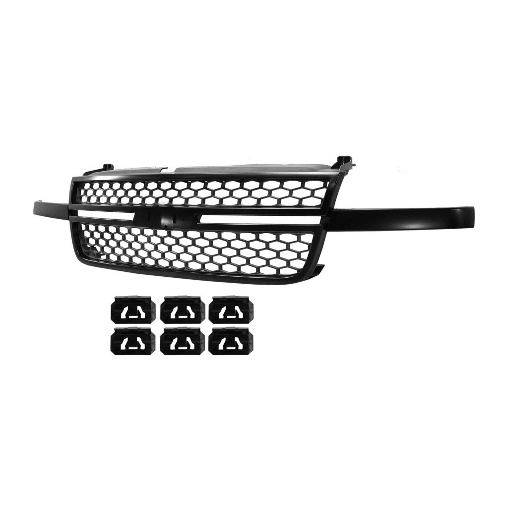 GM TRUCKS & VANS SILVERADO/PU (CHEVY) (07 OLD STYLE) GRILLE BLACK FRAME/BLACK INNER(EXC 05-05 1500) OEM#15276048 2005-2007 PL#GM1200586