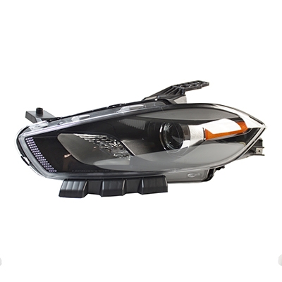 DODGE DART HEAD LAMP ASSEMBLY LEFT (Driver Side) (HALOGEN)(BLK BEZEL) OEM#68085141AL 2013-2015 PL#CH2502240