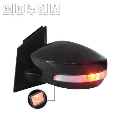 FORD TRUCKS & VANS ESCAPE DOOR MIRROR LEFT (Driver Side) PWR/HTD/SIGNAL/PUDDLE/MEMORY (W/BSD)(PTM) OEM#GJ5Z17683EA-PFM 2017-2019 PL#FO1320569