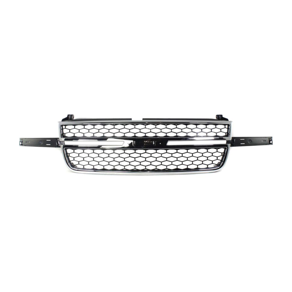 GM TRUCKS & VANS SILVERADO/PU (CHEVY) (07 OLD STYLE) GRILLE CHROME FRAME/ BLACK INNER (EXC 1500) OEM#19122337 2005-2007 PL#GM1200589